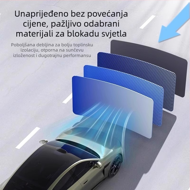 Sjenilo za prednje staklo automobila — aluminijska folija, montaža pomoću klipse, univerzalna prilagodba, minimalistički stil