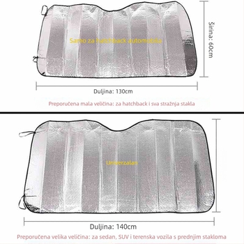 Automobilska zavjesa za sunce za prednje staklo, aluminijska folija, teleskopsko postavljanje, dizajn crtani animirani lik, težina 140 g