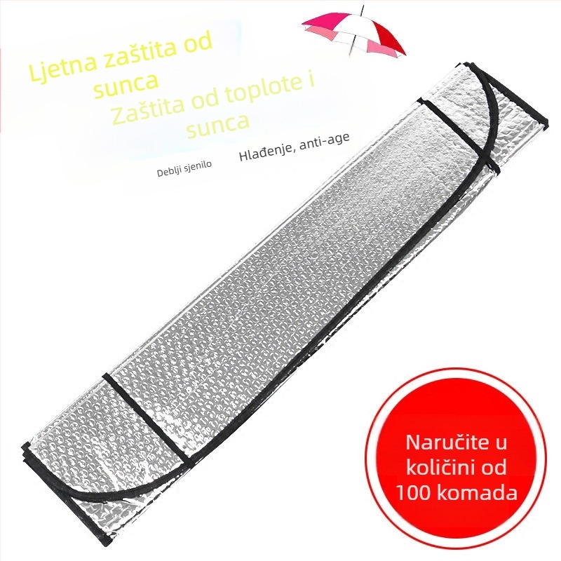 Automobilska zavjesa za sunce za prednje staklo, aluminijska folija, teleskopsko postavljanje, dizajn crtani animirani lik, težina 140 g