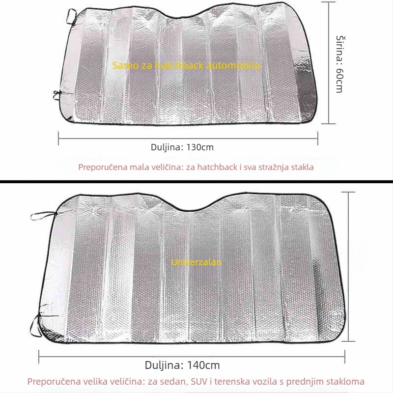 Automobilska zavjesa za sunce za prednje staklo, aluminijska folija, teleskopsko postavljanje, dizajn crtani animirani lik, težina 140 g