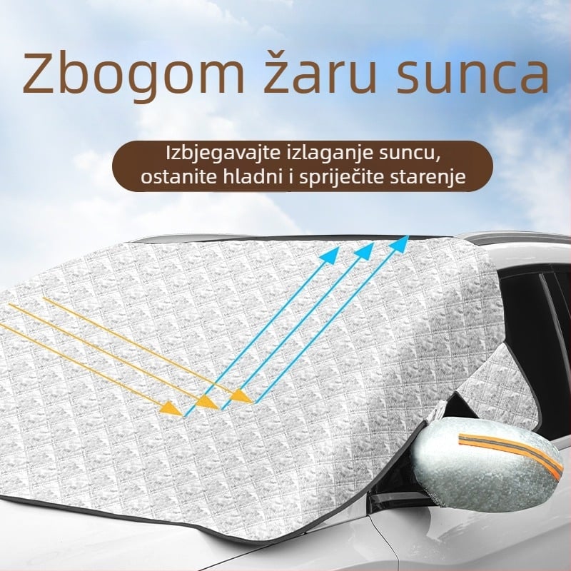 Auto sun visor prednji štit s aluminijskom folijom — ugradnja kartom, opća kompatibilnost, Original Wind stil, jednobojni uzorak