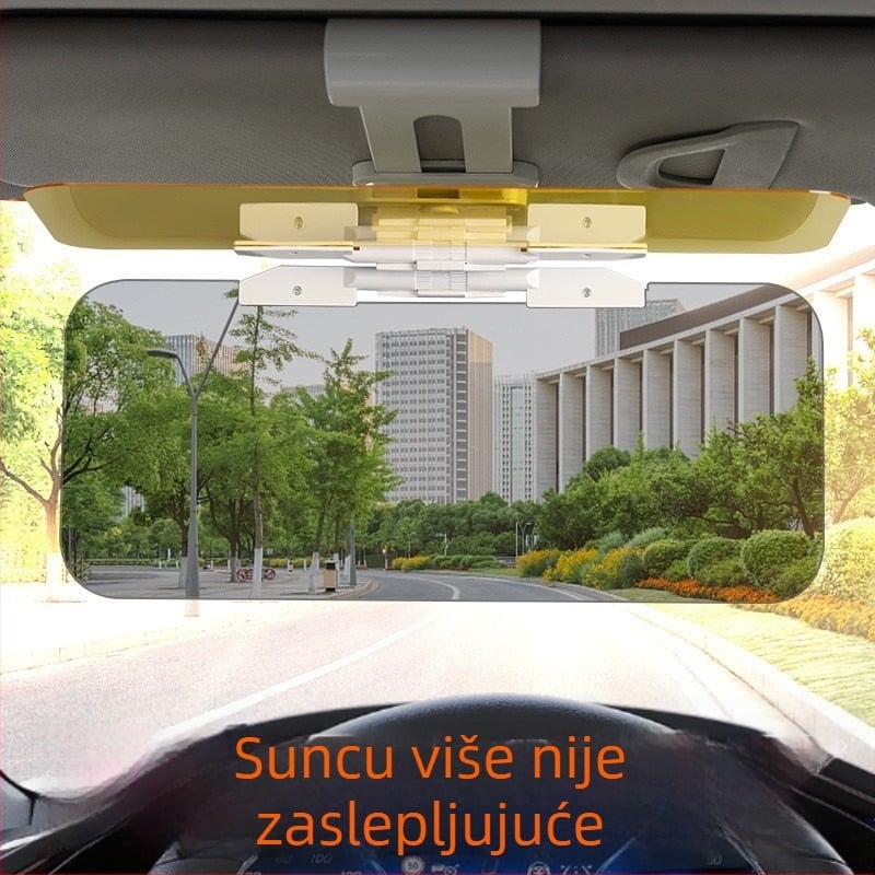 Auto vizir za sunce s anti-blještavim ogledalom za noćnu vožnju, akrilni materijal, ugrađena instalacija, univerzalno, prednji dio