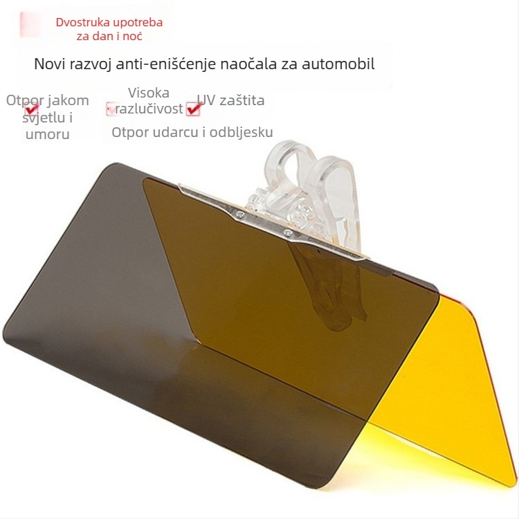 Automobilsko TV anti-sjajno ogledalo, dnevno-noćni dvostruki vizir, dva u jednom naočale (plastika; montaža klipom; prednji dio; marka Song Xi)