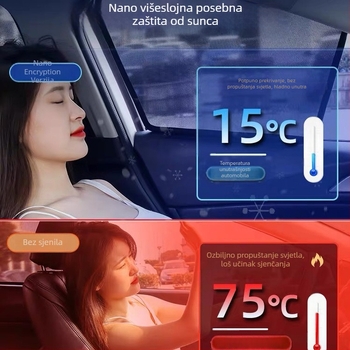 Mrežasti sjenilac za auto prozore s magnetskim pričvršćivanjem — univerzalni sjenilac za bočne prozore i unutarnja zavjesa za zaštitu od sunca i topline