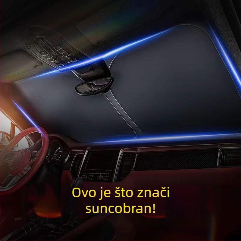 Auto sjenilo za prednje staklo – ljetna zaštita od sunca i toplinska izolacija, unutarnja upotreba