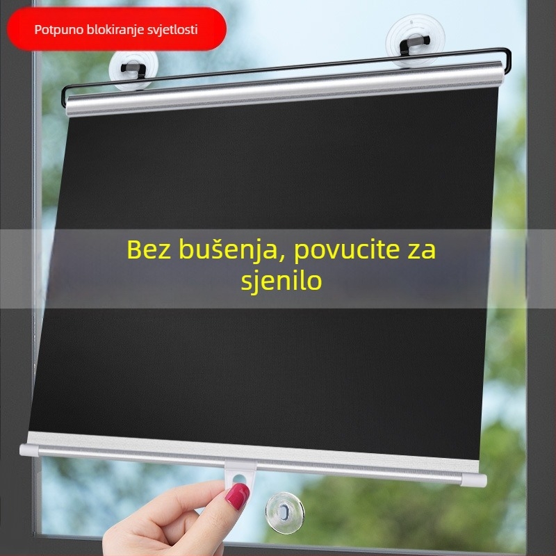 Auto sjenilo za prozore s usisnim čašicama, izvučnica zavjesa, univerzalna kompatibilnost, jednostavan stil