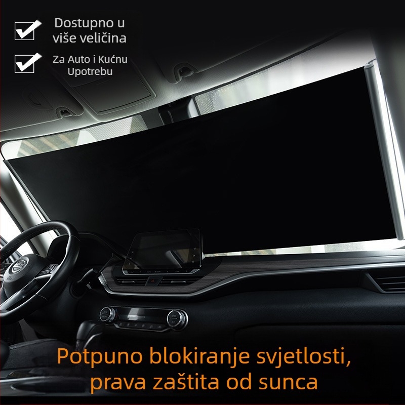 Auto sjenilo za prozore s usisnim čašicama, izvučnica zavjesa, univerzalna kompatibilnost, jednostavan stil