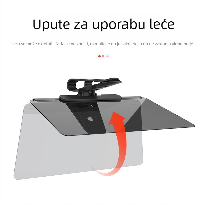 Auto vizir za sunce sa zrcalom protiv odsjaja, klizni vizir za vozača