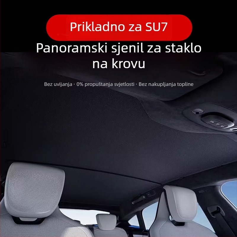 Za Xiaomi SU7 automobil – Panoramska sjenila za krovnu ploču – ledeno kristalna zavjesa, ugradnja klikom, mogućnost ispisa logotipa