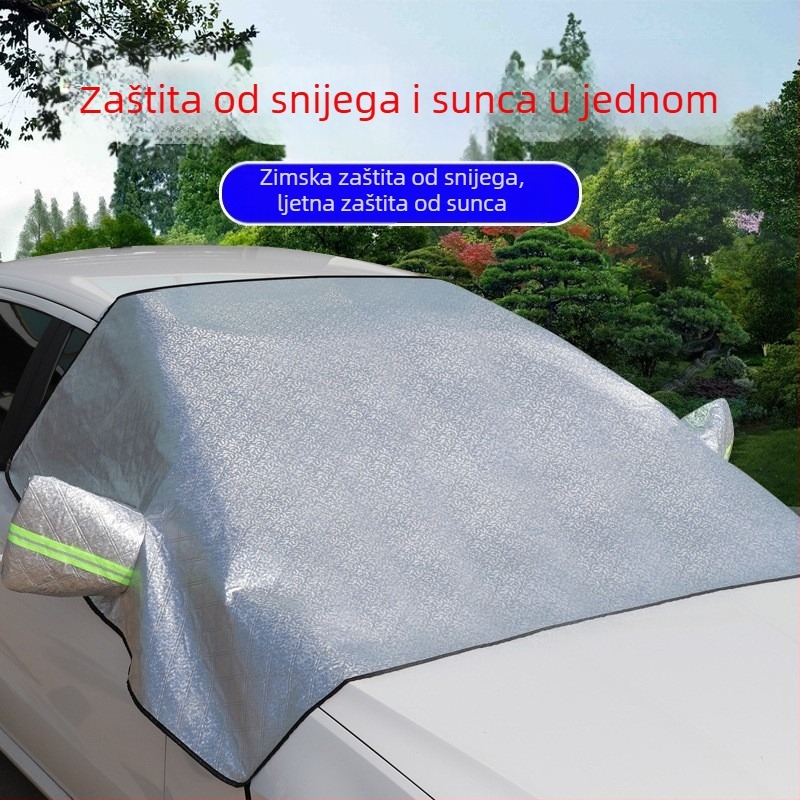 Auto snježna zaštita za prednje staklo – aluminijska folija, ugradnja kopčama, toplinska izolacija, mogućnost tiskanja logotipa
