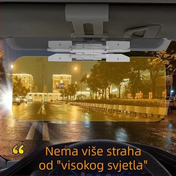 Auto vizir protiv zasljepljivanja za vozača – dan/noć dvostruka upotreba, noćni vid, protiv visokog snopa, teleskopski, plastični