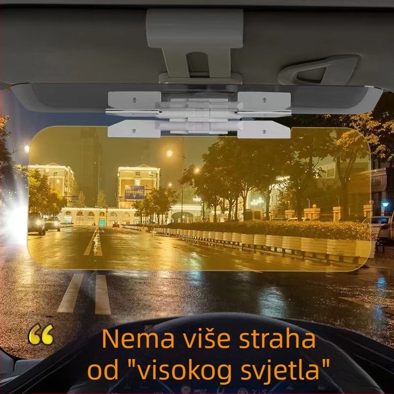Auto vizir protiv zasljepljivanja za vozača – dan/noć dvostruka upotreba, noćni vid, protiv visokog snopa, teleskopski, plastični