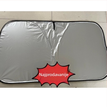 Prednji sunčani zaslon automobila od aluminijske folije, ugradnja snap-in, opća kompatibilnost, jednostavan stil, mogućnost tiska logotipa.