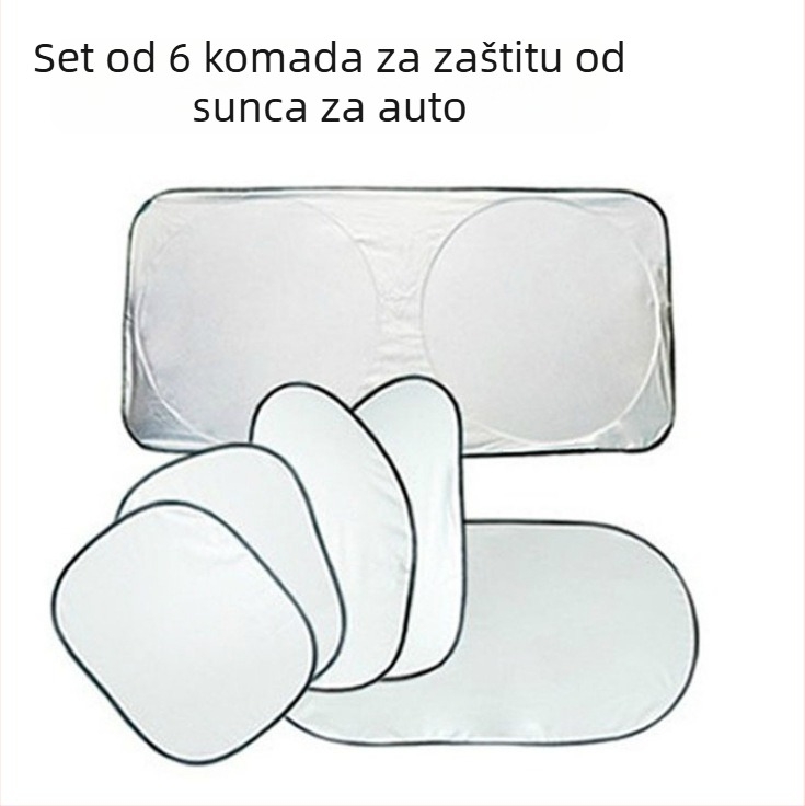 6-dijelni PVC set za sunčevu zaštitu automobila, teleskopska montaža, univerzalni prozori vozila