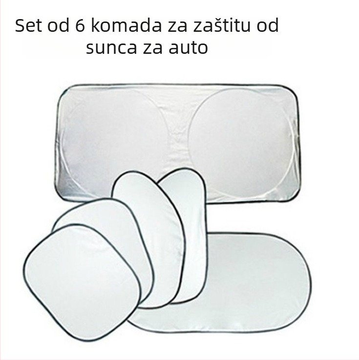 6-dijelni PVC set za sunčevu zaštitu automobila, teleskopska montaža, univerzalni prozori vozila