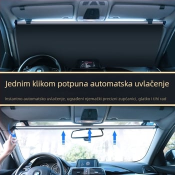 Fondi Tai automatsko izvučeno auto sjenilo za prednje staklo – aluminijski film, ugradnja kartom, kompatibilno sa specijalnim modelima automobila