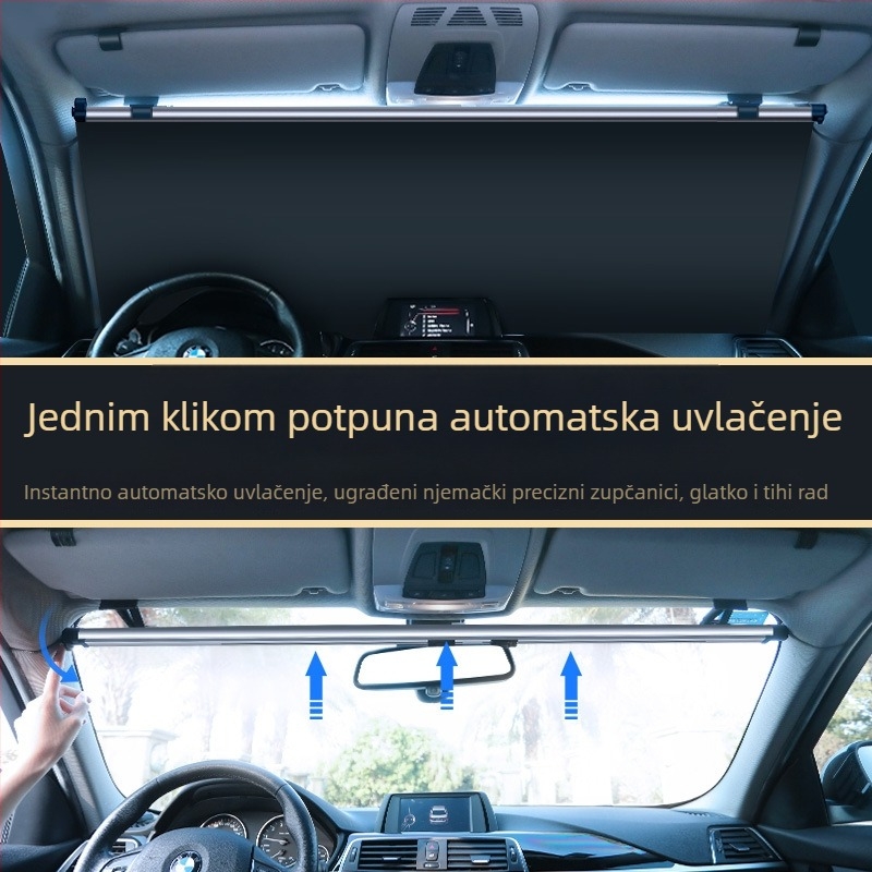 Fondi Tai automatsko izvučeno auto sjenilo za prednje staklo – aluminijski film, ugradnja kartom, kompatibilno sa specijalnim modelima automobila