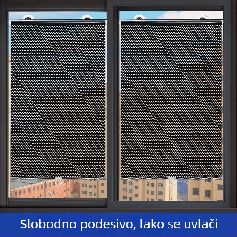 PVC sjenilo za sunce – montaža pomoću usisnih čašica, univerzalna kompatibilnost