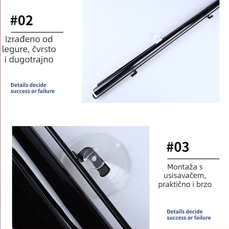 PVC sjenilo za sunce – montaža pomoću usisnih čašica, univerzalna kompatibilnost