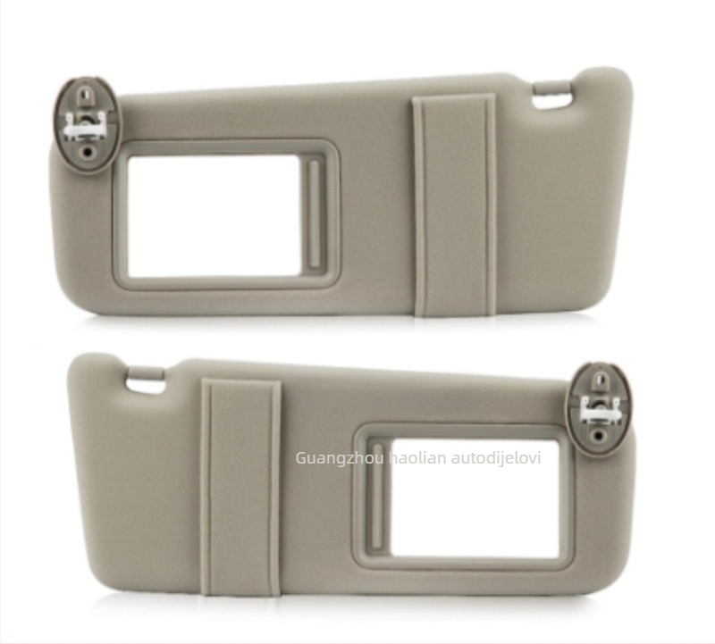 Kožna sunčana vizira za Toyota – Treća generacija 09-13, za vozača i suvozača, s ogledalom za šminku, na krovu, vijčano pričvršćivanje