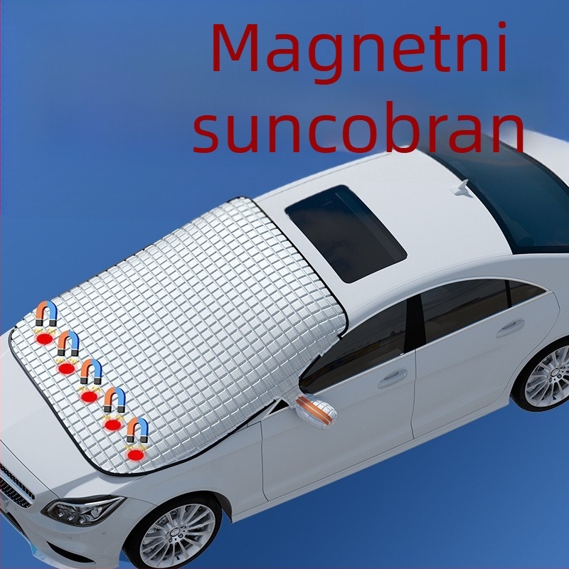 Sjenilo za prednje staklo automobila – aluminijska folija, zaštita od topline, prilagođavanje dostupno, tiskanje logotipa dostupno