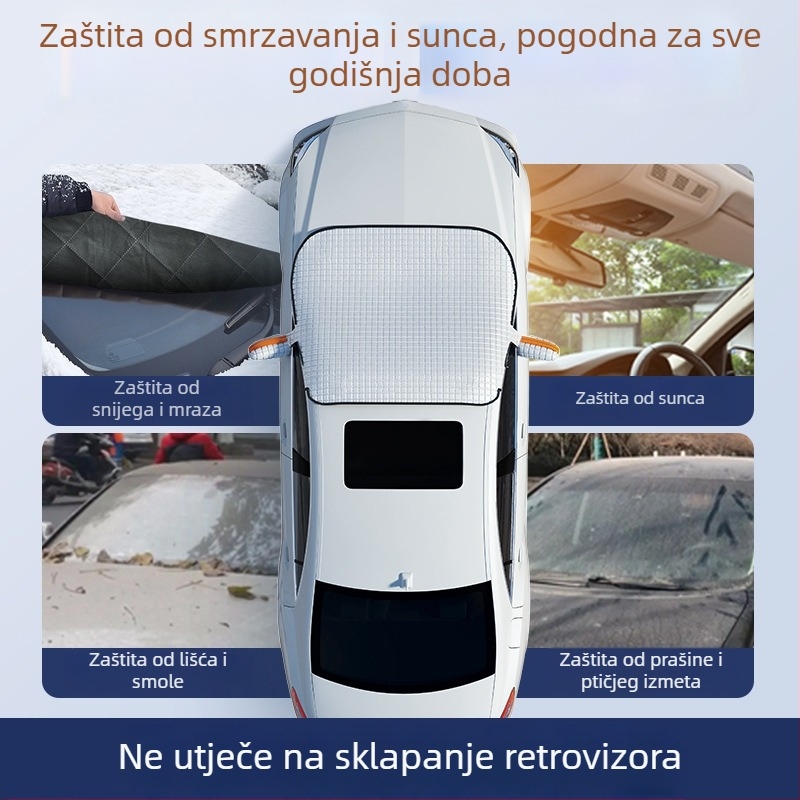 Sjenilo za prednje staklo automobila – aluminijska folija, zaštita od topline, prilagođavanje dostupno, tiskanje logotipa dostupno