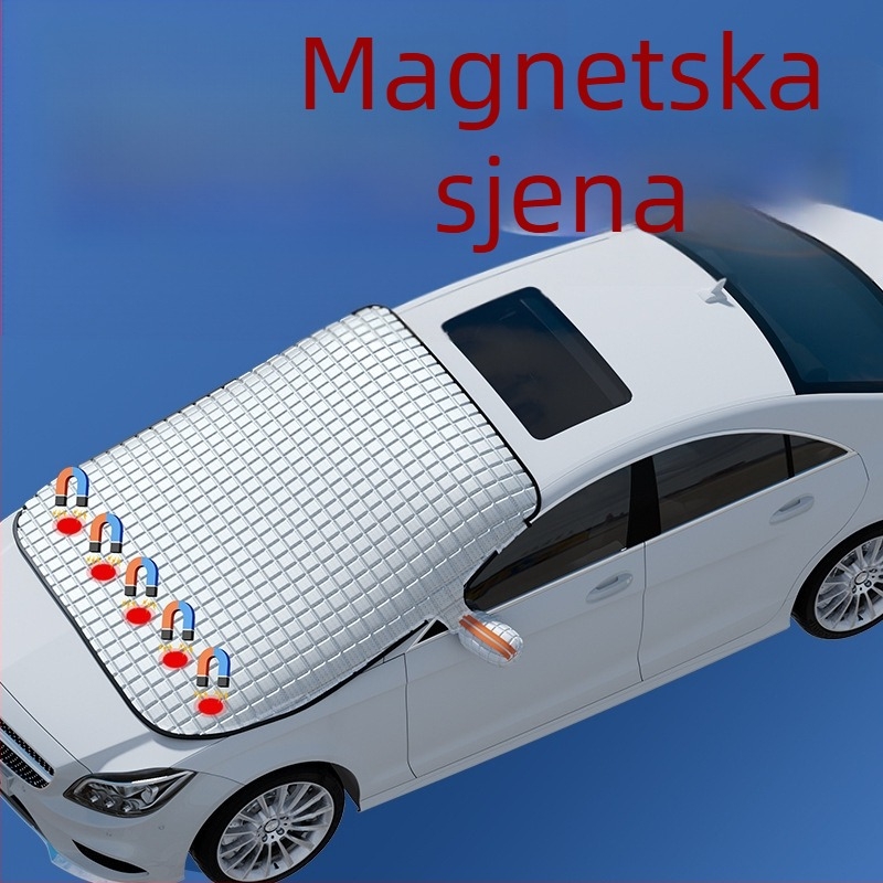 Sjenilo za prednje staklo automobila – aluminijska folija, zaštita od topline, prilagođavanje dostupno, tiskanje logotipa dostupno