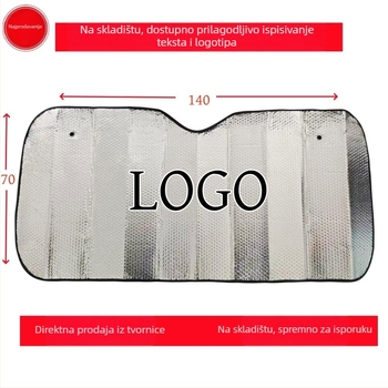 Sjenilo za prednje prozore automobila - aluminijska folija, pričvršćivanje usisnim čašicama, univerzalna kompatibilnost, Pinhe