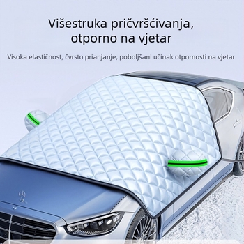 Prednja automobilska sjenila s aluminijskom folijom — univerzalna prilagodba, izolacija topline i zaštita od sunca, mogućnost prilagodbe i ispis logotipa, ugradnja statičkim naljepnicama