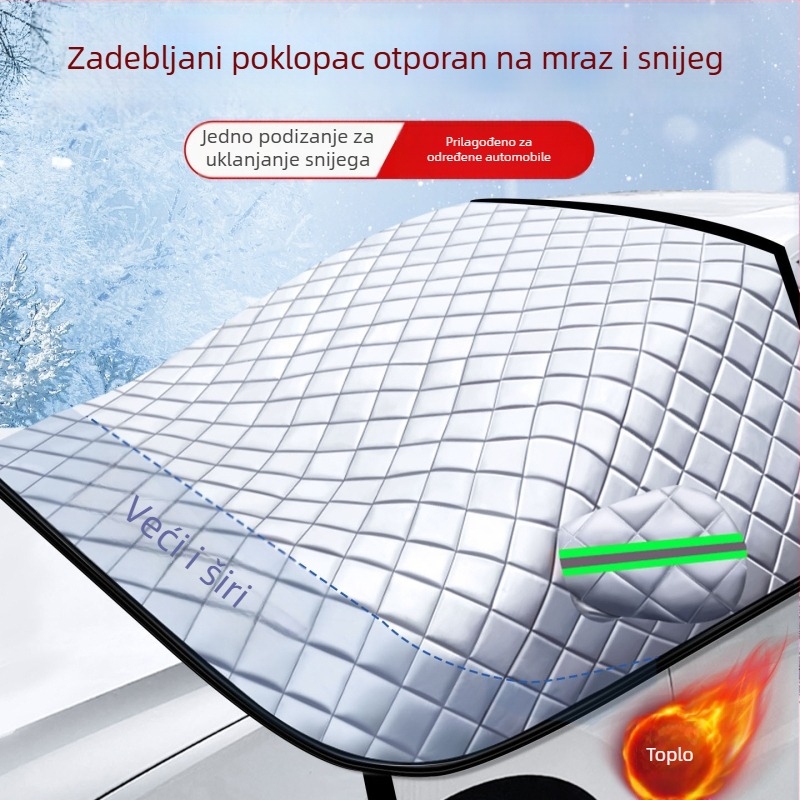 Prednja automobilska sjenila s aluminijskom folijom — univerzalna prilagodba, izolacija topline i zaštita od sunca, mogućnost prilagodbe i ispis logotipa, ugradnja statičkim naljepnicama