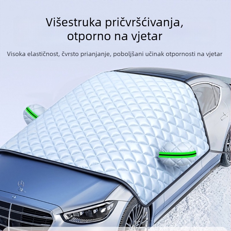 Prednja automobilska sjenila s aluminijskom folijom — univerzalna prilagodba, izolacija topline i zaštita od sunca, mogućnost prilagodbe i ispis logotipa, ugradnja statičkim naljepnicama