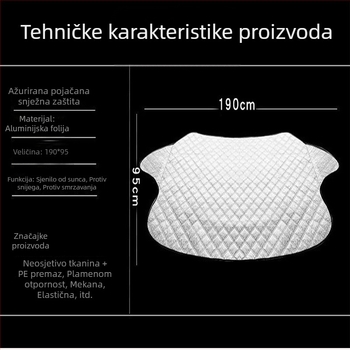 Poklopac za prednje staklo – debeli materijal, zaštita od snijega, mraza i prašine, universalna prilagodba, 330 g, mogućnost tiskanja logotipa