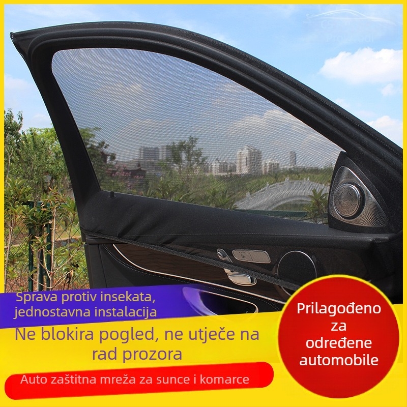 Automobilska zavjesa za sunce za prozor s magnetskim pričvršćivanjem, mrežasti materijal, prozračna, universalna prilagodba, tip vješanja, podrijetlo Zhejiang