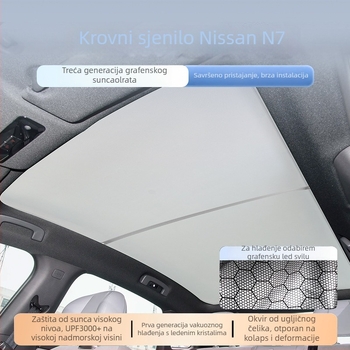 Graphene auto sjenilo, ugrađena instalacija, za namijenjene modele vozila.