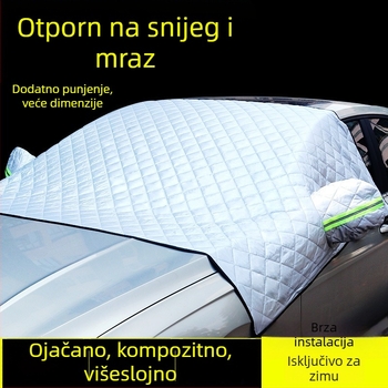 Pokrov za prednje staklo autom protiv snijega i smrzavanja, aluminijski film, fleece podstava, univerzalna prilagodba