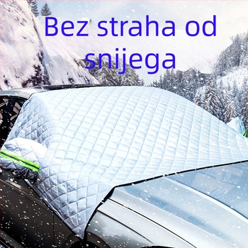 Pokrov za prednje staklo autom protiv snijega i smrzavanja, aluminijski film, fleece podstava, univerzalna prilagodba