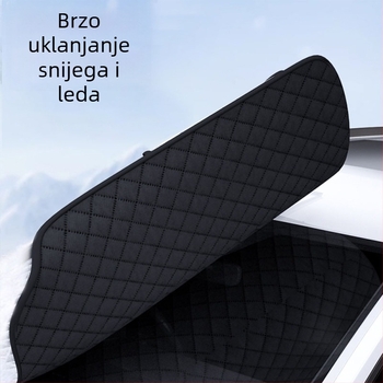 Pokrov za snijeg za prednje staklo automobila, ugradnja kopčanjem, mrežasti uzorak, jednostavan stil, universalna kompatibilnost, Materijal: laserski titan