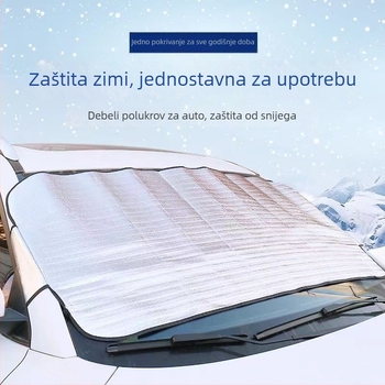 Auto sjenilo za prednje staklo s izolacijom od snijega i mraza, univerzalna prilagodba, aluminijska folija, ugradnja vakuum čašicama, mogućnost ispisa logotipa i privatne marke