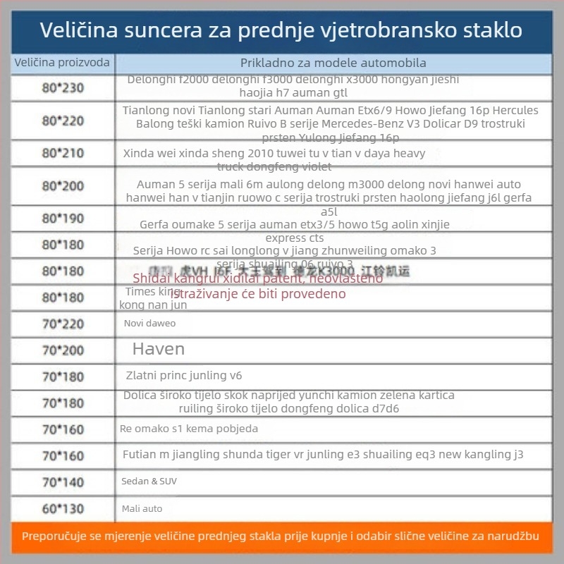 Sun visor za kabinu kamiona: prednji štit, aluminijska folija, montaža pomoću usisne čašice, Xi Tilai, Original Wind stil