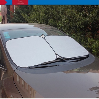 Auto suncobran za prednje staklo, teleskopska ugradnja, veliki kvadratni panel, materijal srebrna traka, univerzalna kompatibilnost, težina 0,18 kg