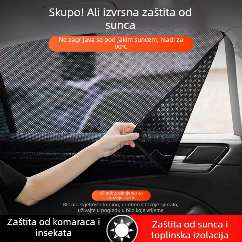 Magnetska sjenila za prozore automobila, jednoslojna mreža, zaštita od sunca