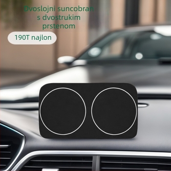Auto sjenilo Xin Qiang s dvostrukim prstenom za prednju stranu, termoizolacija, materijal 190T najlon sa srebrnom trakom, teleskopska ugradnja, ispis logotipa, prilagodljivo