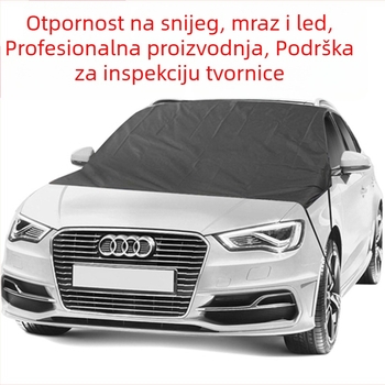 Auto sjenilo Xin Qiang s dvostrukim prstenom za prednju stranu, termoizolacija, materijal 190T najlon sa srebrnom trakom, teleskopska ugradnja, ispis logotipa, prilagodljivo