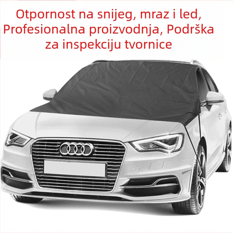Auto sjenilo Xin Qiang s dvostrukim prstenom za prednju stranu, termoizolacija, materijal 190T najlon sa srebrnom trakom, teleskopska ugradnja, ispis logotipa, prilagodljivo