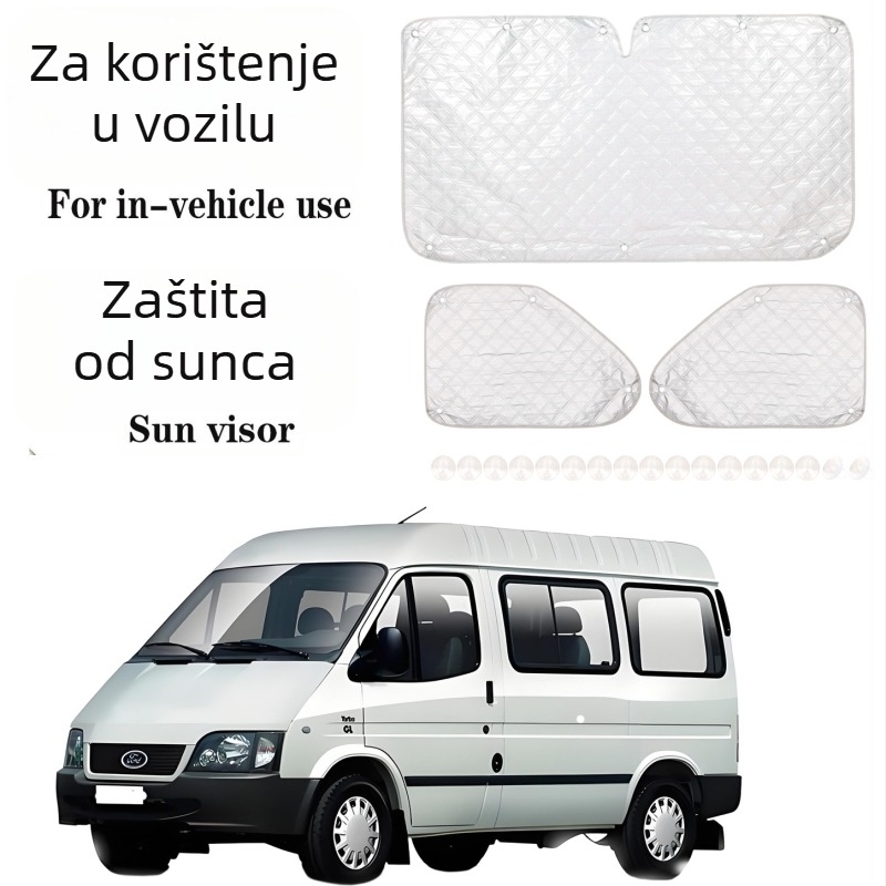 RV navlaka za vjetrobran Sprinter 19-24 – UV refleksija, trostruki aluminijski film s pamuk izolacijom, montaža usisnim čašicama