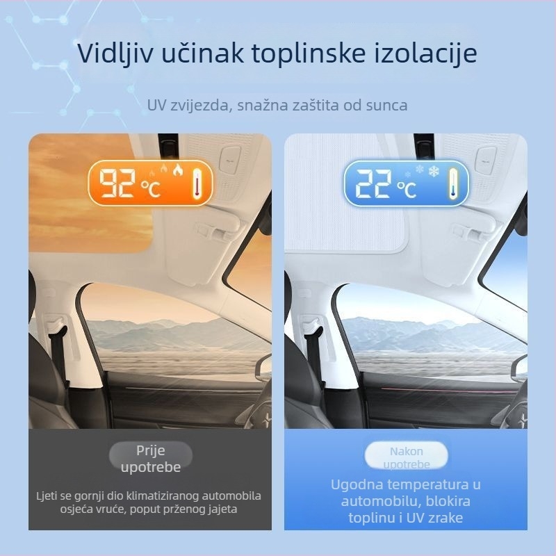 Panel za zaštitu od sunca i toplinsku izolaciju za krovni otvor Xpeng P7, G6, M03, G9 – Ice Crystal