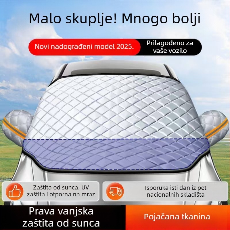 Auto sjenilo za prednje staklo, aluminijska folija, teleskopsku instalaciju, mrežasti uzorak, težina 380