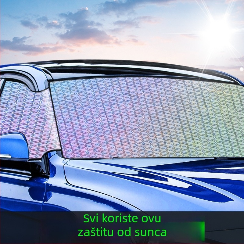 Auto sjenilo za sunce s aluminijskim filmom, prugasti uzorak, pričvršćivanje usisnom čašicom, težina 0,5 kg, marka Shun Wei