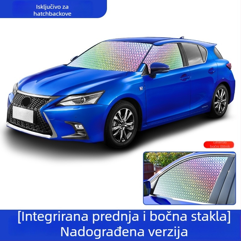 Auto sjenilo za sunce s aluminijskim filmom, prugasti uzorak, pričvršćivanje usisnom čašicom, težina 0,5 kg, marka Shun Wei