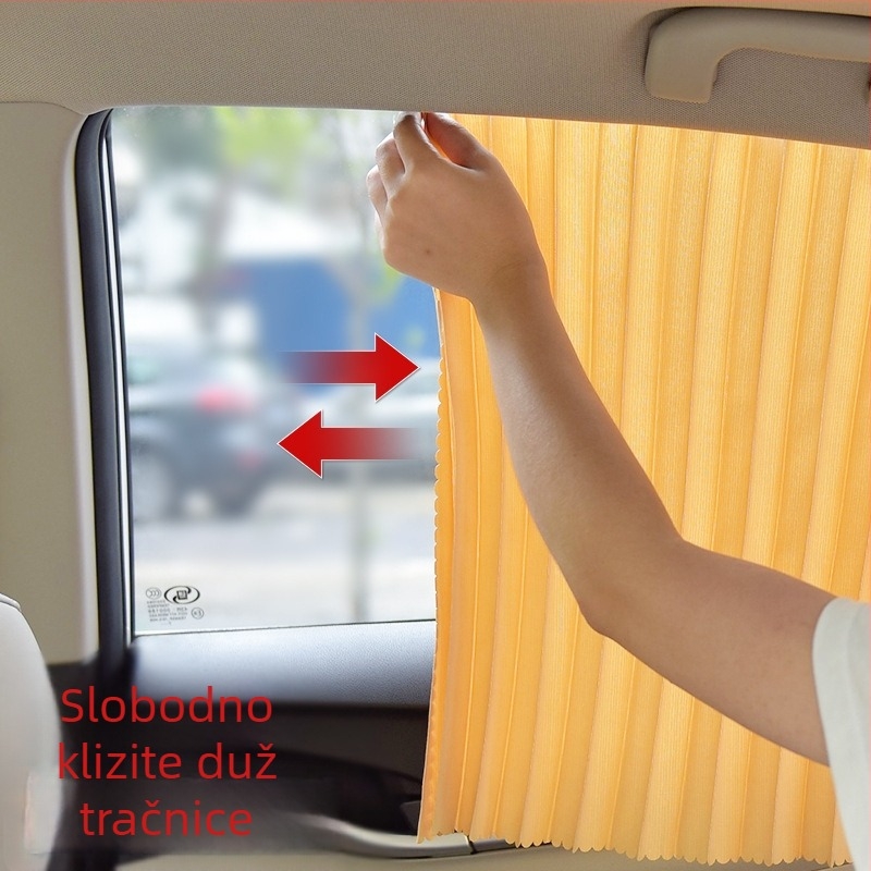 Auto sjenilo s magnetskom šinom i zavjesom od poliestera; univerzalna prilagodba; teleskopsko izvlačenje; toplinska izolacija